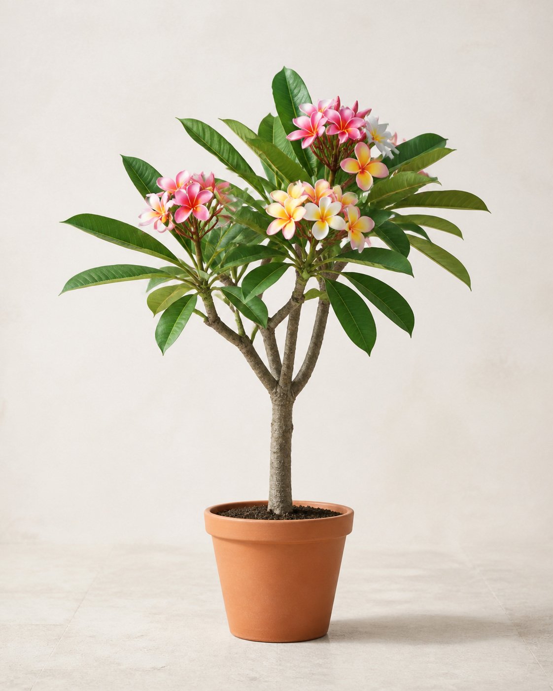 Illustration of Plumeria Rubra (Mix Color)